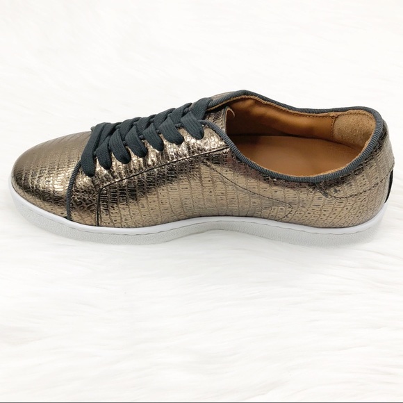 Frye Alexis Sneaker Bronze Lizard Leather New - Picture 7 of 8